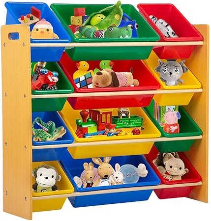 Amazon Co Jp ノーブランド おもちゃオーガナイザー おもちゃ収納オーガナイザー 子供収納オーガナイザー プラスチック製の箱12個付き ベビー マタニティ