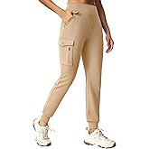 Ewedoos Fleece Lined Joggers Women Water Resistant Thermal Sweatpants High Waisted Hiking Cargo Pants with Pockets