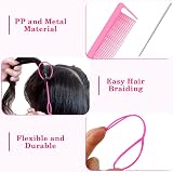 Sularpek Topsy Tail Hair Tool Set Pink 3pcs Looping Bun Updo Ponytail Comb view 3