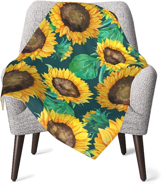 Sunflowers Green Leaves Baby Cotton Flannel Receiving