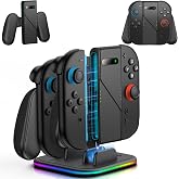 Switch 2 Controller Charger with 2 Grips [Play While Charging] Switch 2 Charging Grip Compatible with Nintendo 2 w Dynamic Light