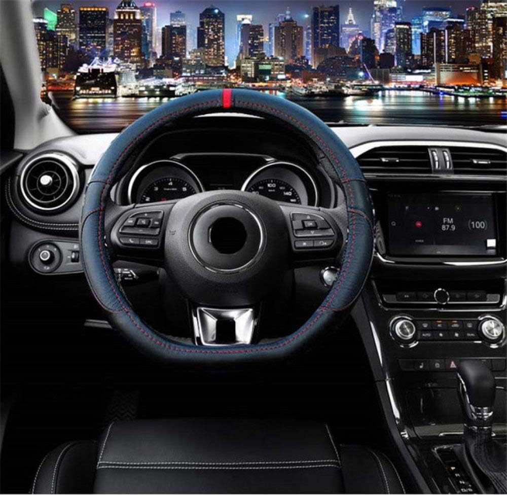 Steering wheel cover D-shaped leather,Black