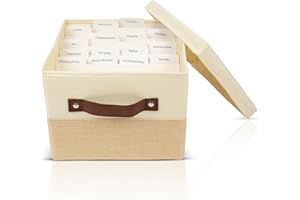 Kalolo Malosi Greeting Card Organizer Box with 15 Dividers | Holds 150+ and Collapses When not in Use | Stylish Greeting Card Storage Box Organizer