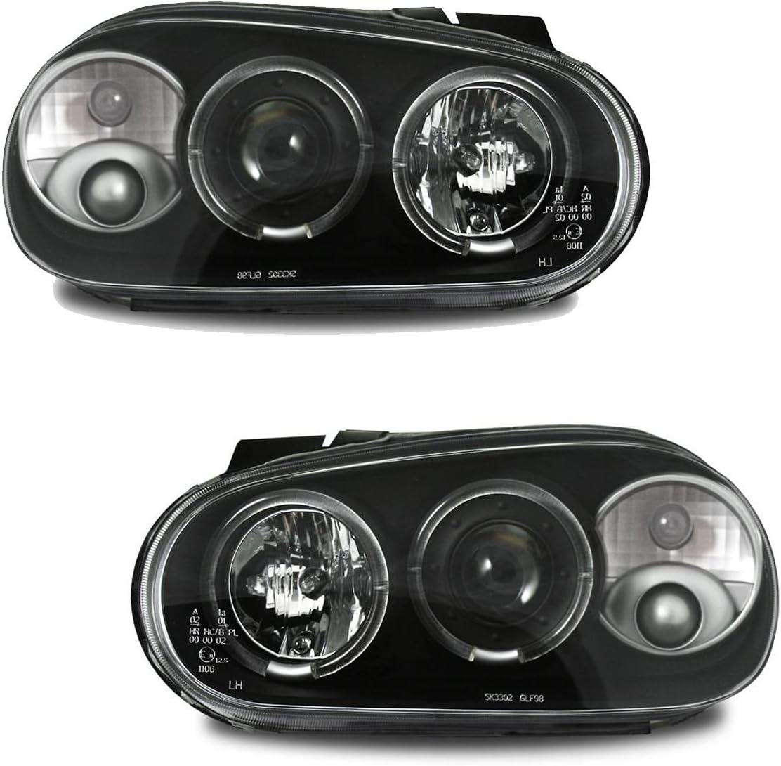 ENERGIZED CUSTOMS VW24L25S Projector Headlights Headlamps, Angel Eye