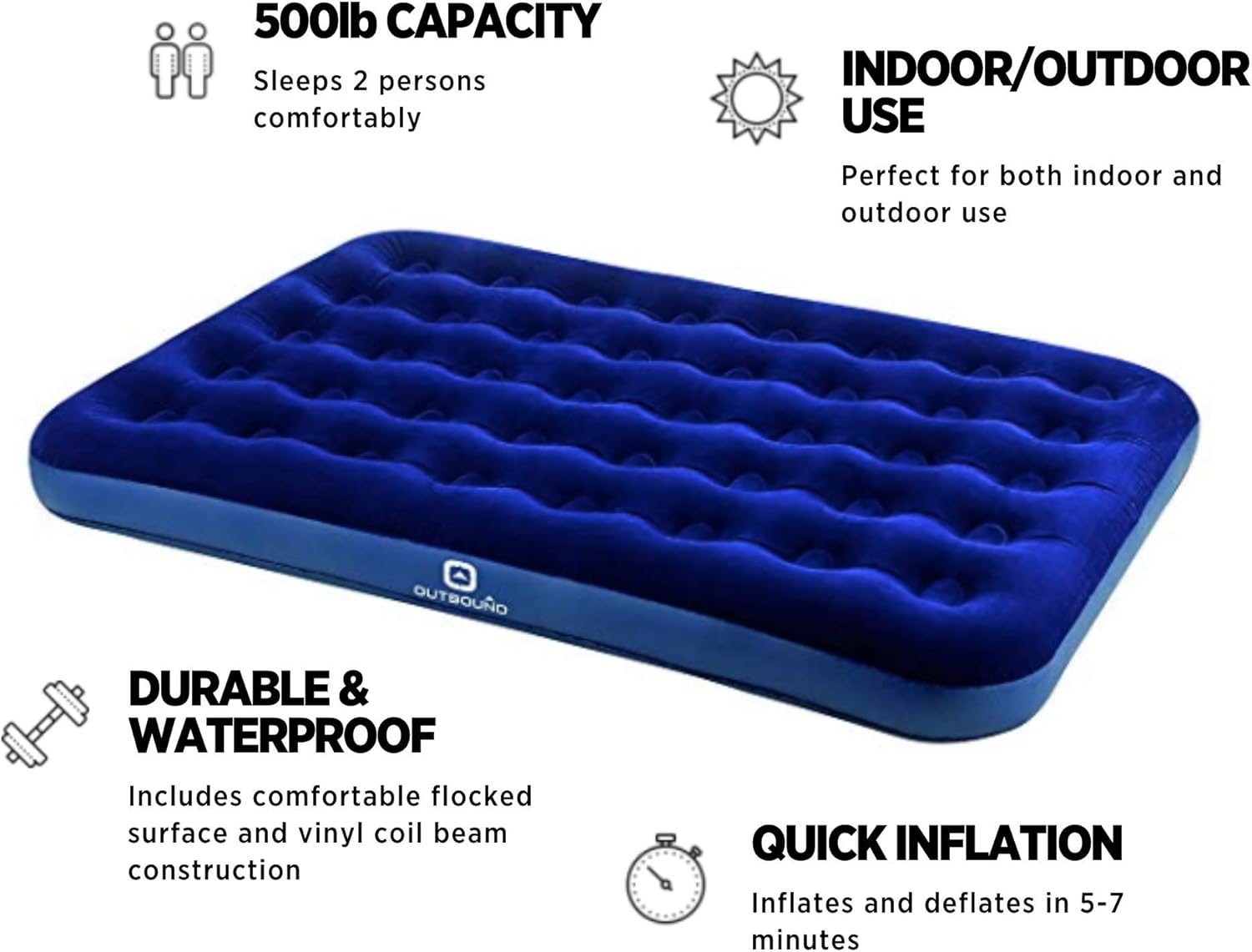 outbound queen single high airbed