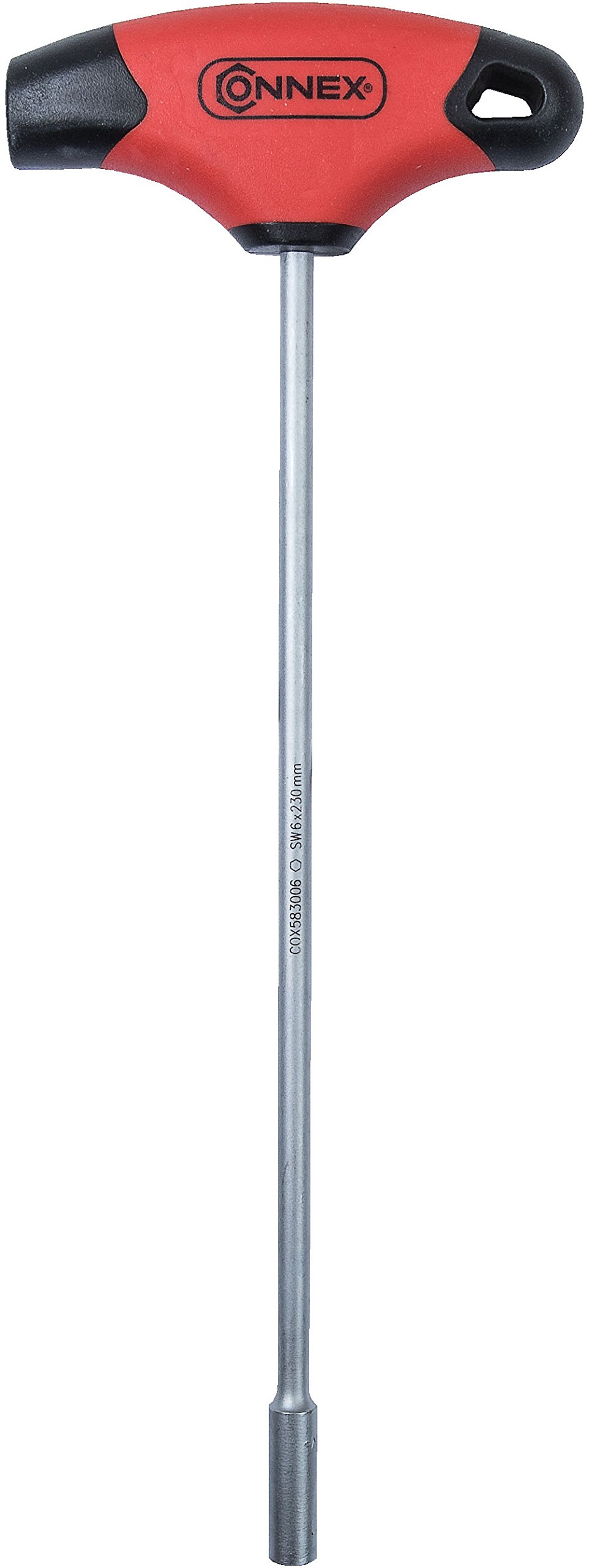 Connex COX583006 Socket Screwdriver with T-Handle, Silver/Black/Red, 6 x 230 mm