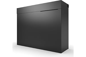 Movo Home Mailbox, Modern Wall Mounted (Herman (Black))