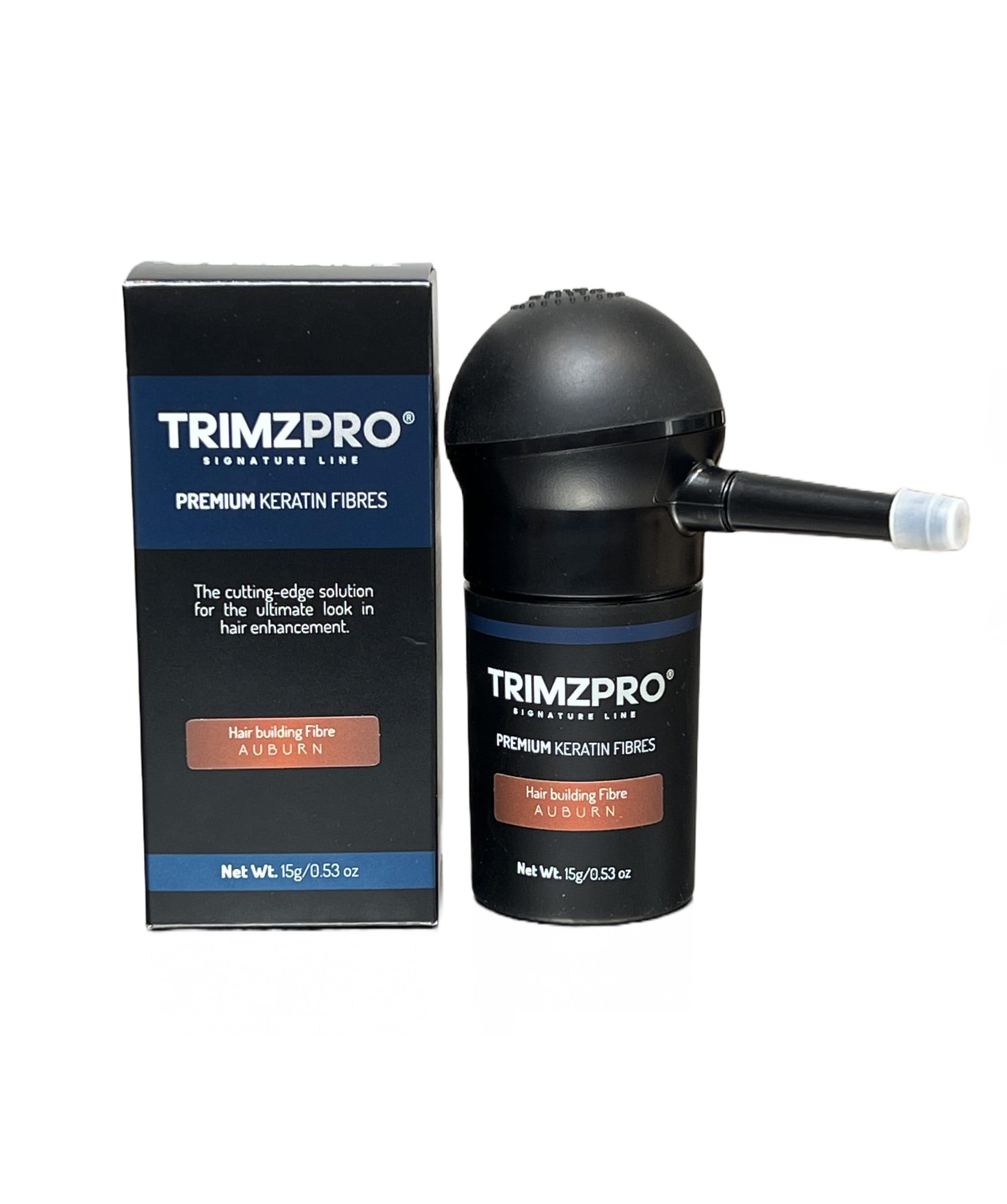 Trimzpro Signature Keratin Hair Fibres 14g - 10 Shades | Instant Thickening & Concealing Powder | Lock-In Tech for Natural Look & Durability | Hair Volumizer for Men & Women, AUBURN