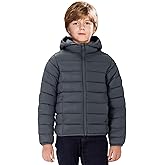 maoo garden Girls Boys Winter Puffer Jacket Big Kids Faux-Down Lightweight Packable Water-Resistant Coat