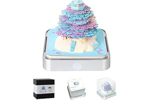 MACTANO 3D Art Calendar Memo Pad 2026, Timepiece Calendar Tear Away Treehouse Paper Carving Sticky Note Purple