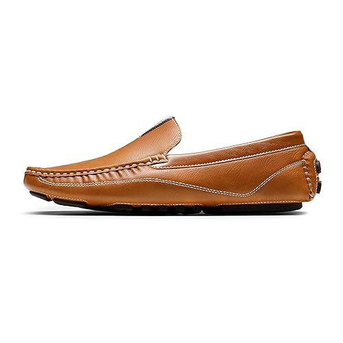 Bruno Marc Men's Tan Driving Moccasins Penny Loafers Slip on