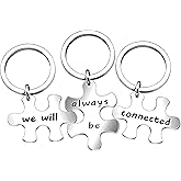 3pcs Best Friends Brothers Sisters Gifts Key Chain Set Friendship Long Distance Gifts - We will always be connected Keychain