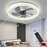KINDLOV Ceiling Fan with Light,19.7''Dimmable LED