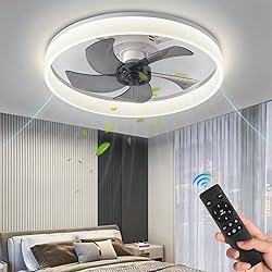 KINDLOV Ceiling Fan with Light,19.7''Dimmable LED