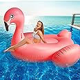 TURNMEON 102" Giant Flamingo Pool Float Inflatable Summer Beach Float Swimming Pool Party Toys Ride-on Lounge Raft Water Pool Floatie for 2-4 Multi Players Adults Kids Lake Floats, Flamingo/Unicorn