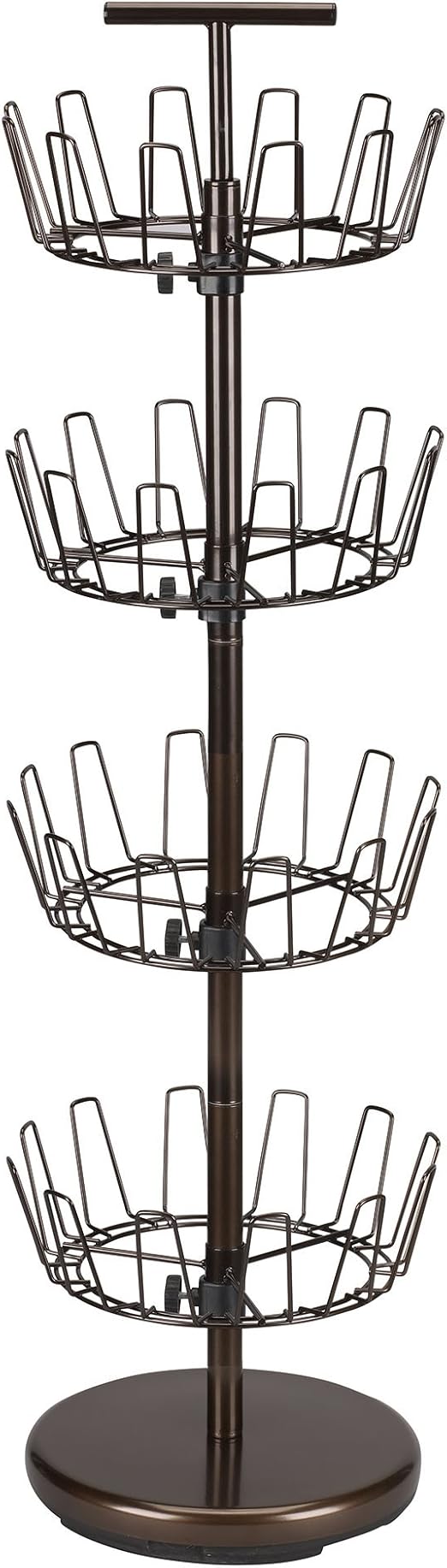 home essentials shoe rack on Storage Organization Silver Finish Household Essentials Revolving Four Tier Shoe Tree Clothing Closet Storage