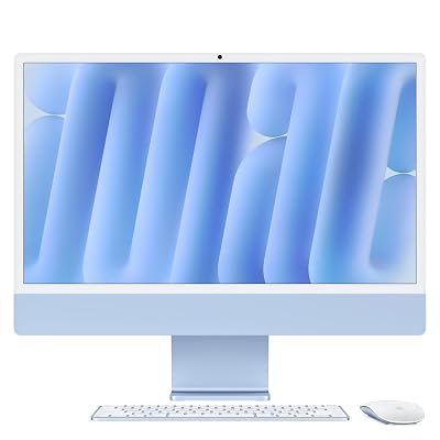 Apple 2024 iMac All-in-One Desktop Computer with M4 chip with 10-core CPU and 10-core GPU: Built for Apple Intelligence, 24-inch Retina Display, 24GB Unified Memory, 512GB SSD Storage; Blue