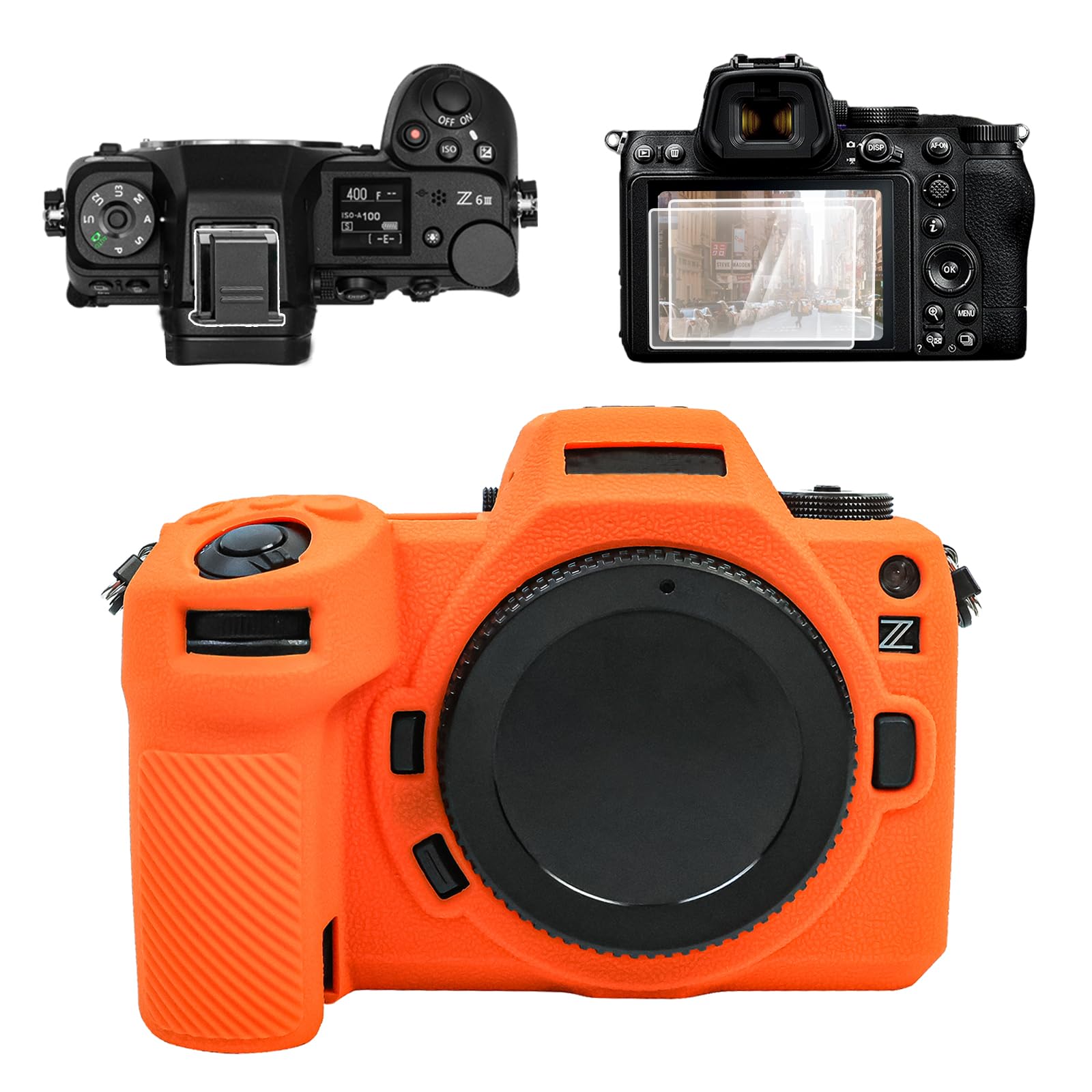 VOVMOEYA Camera Case for Nikon Z6III with 2 Screen Protectors and 1 Hot Shoe Cover, Silicone, Soft Protective Lightweight