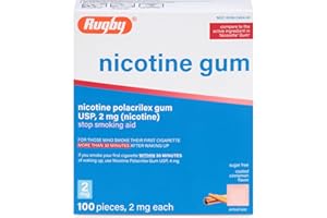 RUGBY LABORATORIES Rugby Polacrilex 2mg Nicotine Gum - Cinnamon Flavor, Quit Smoking and Vaping Aid, Sugar-Free,100 Count (1 Pack)