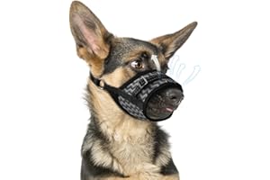 PAWFUN Dog Muzzle, Soft Pet Muzzle for Large Dogs Anti Biting Barking Chewing, Breathable No Bark Dog Muzzles with Reflective & Adjustable Strap Suitable for Small Medium Large Sized Dog