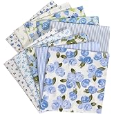 Misscrafts 10pcs Cotton Fabric 50 x 50cm Craft Patchwork Fabric Bundle DIY Making Supplies Fat Quarter Pre-Cut Quilt Squares for DIY Sewing Scrapbooking Blue
