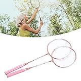2 Pcs Badminton Rackets Set, Anti Slip Pink