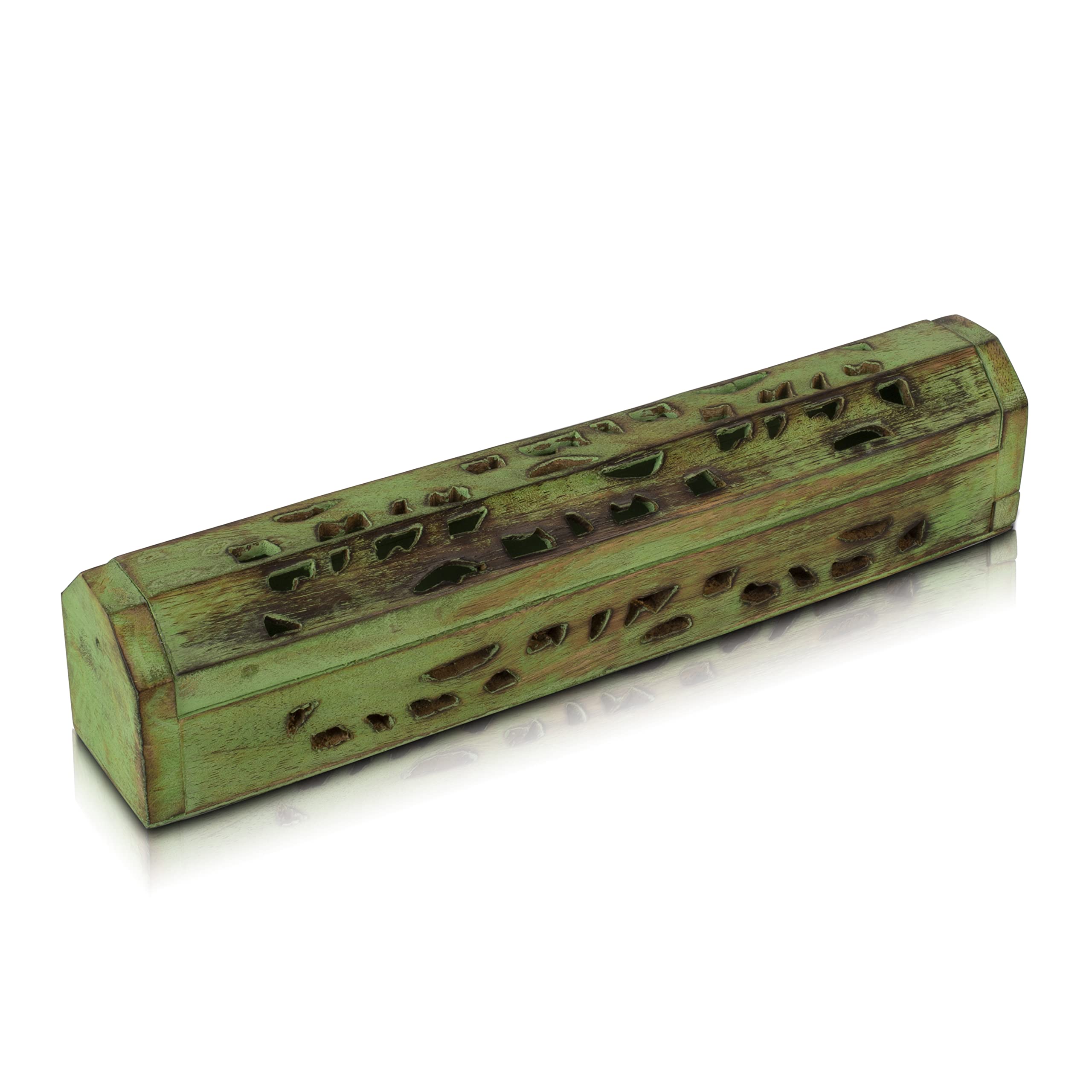 Photo 1 of Wooden Incense Stick & Cone Burner Holder Coffin with Storage Compartment Organic Eco Friendly Ash Catcher Agarbatti Holder Rustic Style for Meditation Yoga Aromatherapy Home Fragrance Products