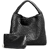 Geelyda Woven Tote Bag for Women with Purse, Fashion Shoulder Hobo Underarm Bags, Large Woven Handmade Work Commuter Day Bags