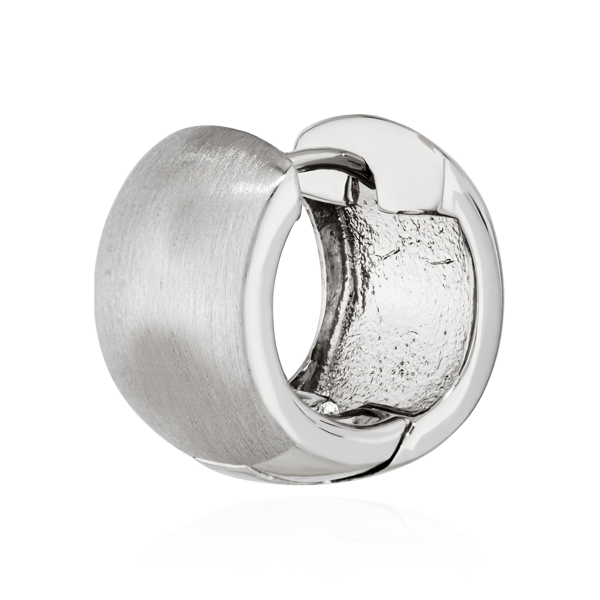 NKlaus silver single 925 sterling silver hinged earring 14,7mm matt tarnish 4816