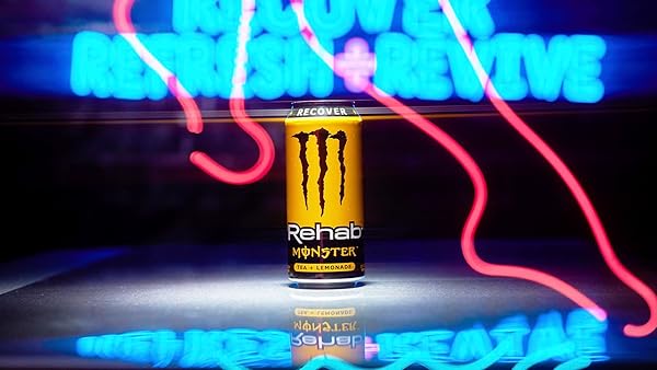 MONSTER ENERGY REHAB TEA + LEMONADE + ENERGY, ENERGY ICED TEA, ENERGY DRINK 15.5 OUNCE (PACK OF 15)