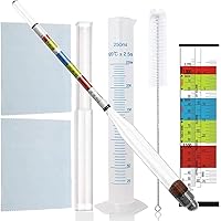 Specific Gravity Hydrometer Beer Hydrometer Alcohol Meter Alcohol Measuring Tools with 250 ml Plastic Cylinder Cleaning…