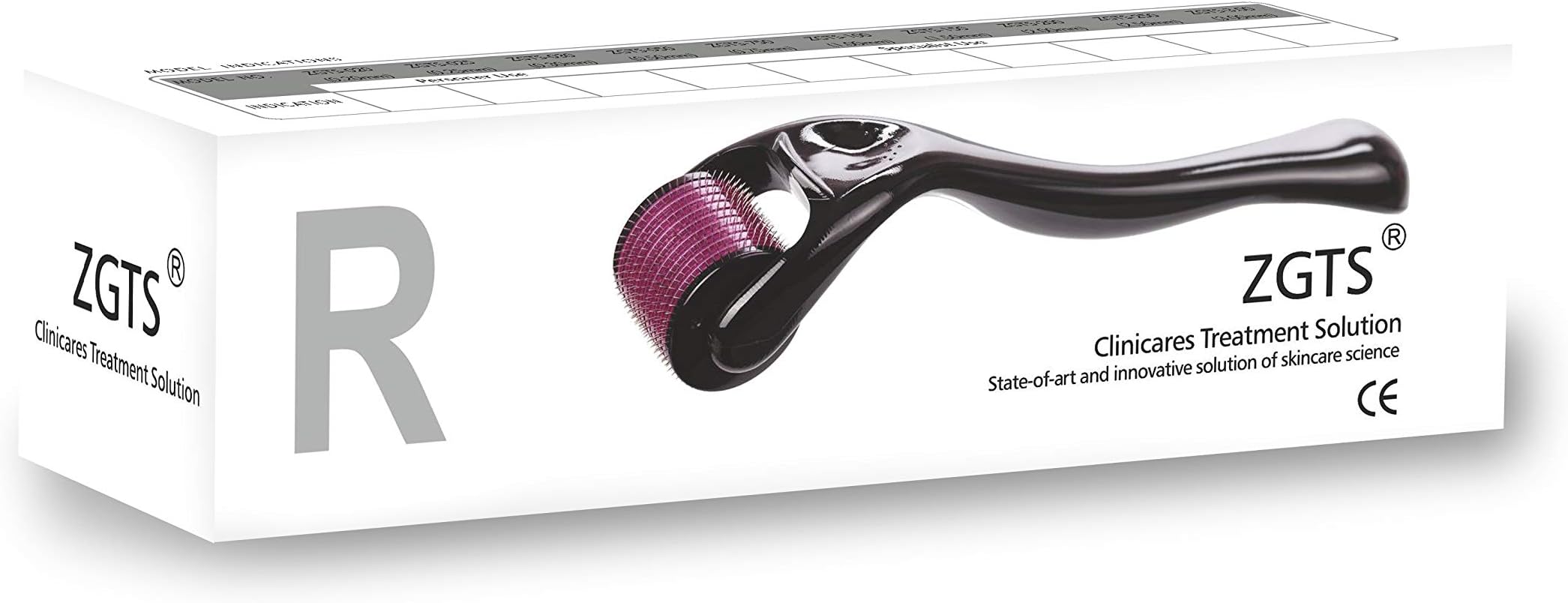ZGTS 540 Needles Titanium Alloy Derma Roller, Black/Purple, 0.5mm