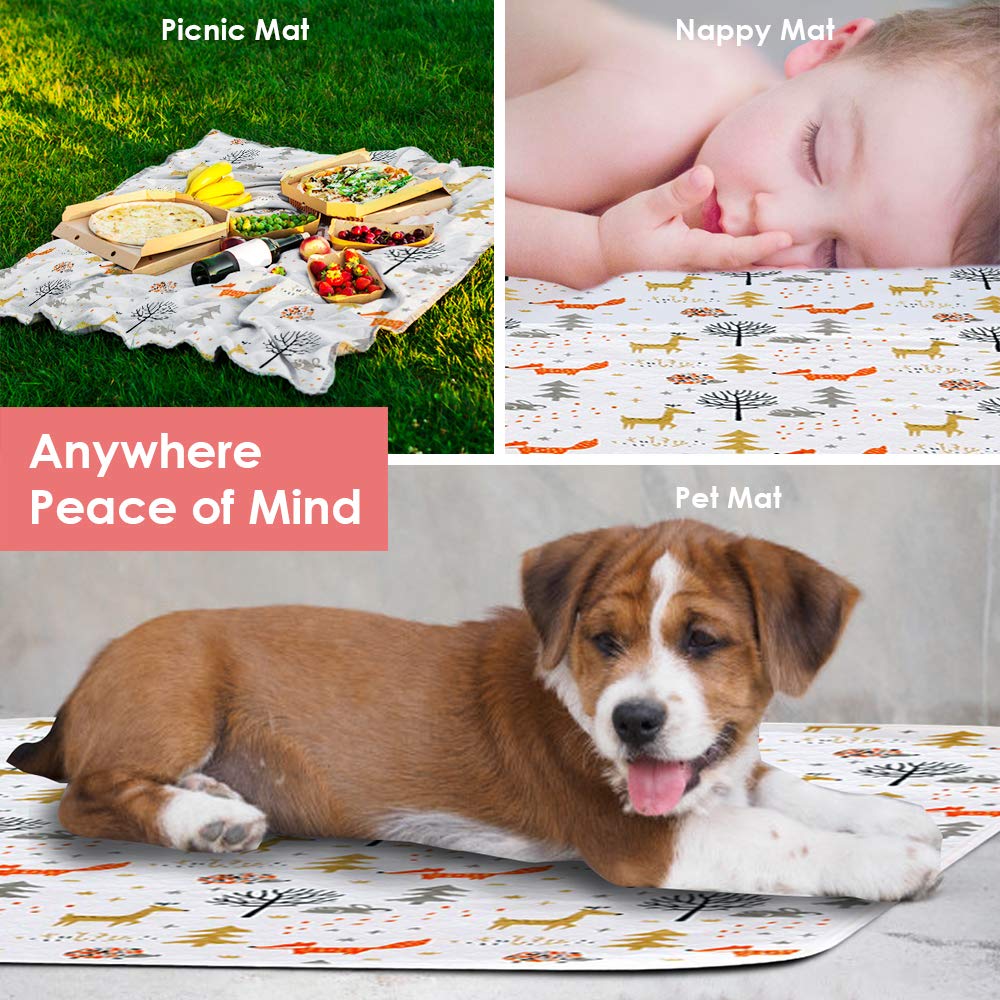Extra Large 100% Waterproof Baby Changing Pad - Washable Soft Bassinet Mattress Protector - Toddler Bed Cover for Potty Training - Incontinence Underpad - Pet Training Mat - 70x100cm(27.6x39.37”) : Baby