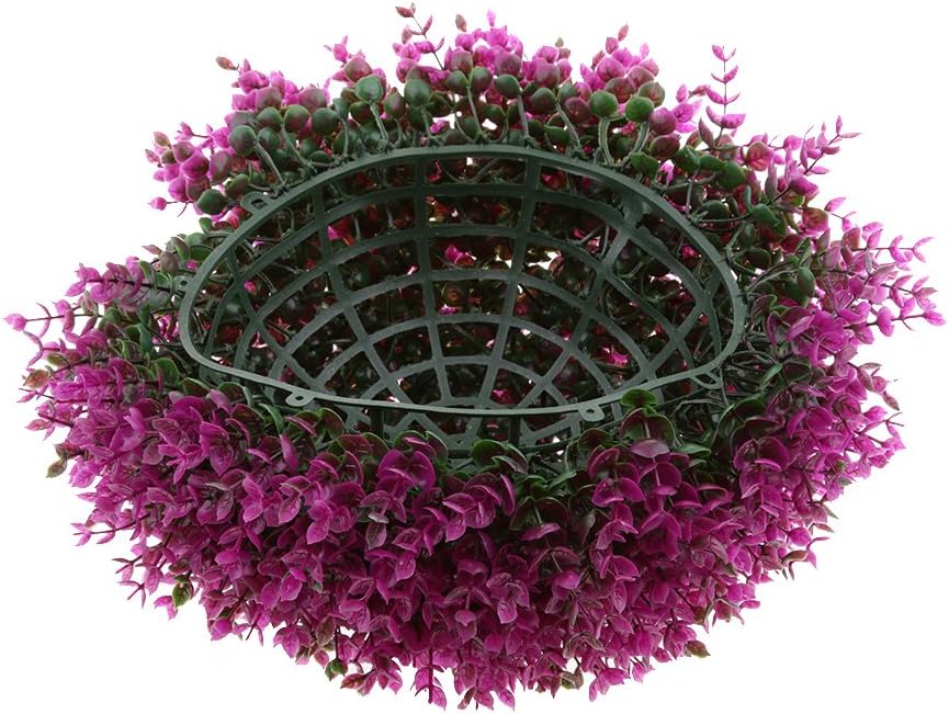 Fityle Artificial Topiary Trees Ball Shaped Indoor/Outdoor Faux Plants Ball Decorations - Purple 34cm -