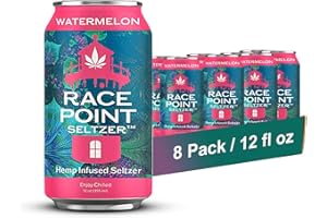 Race Point Seltzer Infused Sparkling Flavored Water – All-Natural Flavor Drink- Refresh, Relax, Unwind, Refocus & Find Balance, Non-GMO, No Added Sugar, 0 Sodium, Pack of 8 Seltzer Water Cans (Watermelon)