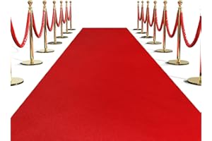 SALLOUS 450 GSM Extra Thick Red Carpet Runner 4 x 10 ft, Heavy-Duty Reusable Rug Runner for Party, Non-Slip Red Carpet with R