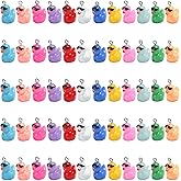 COGCHARGER 60Pcs Resin Duck Charms Mini Duck with Glasses Pendants Cute Animal Charms for Bracelets Necklace Earrings Jewelry Making DIY Ornament Accessories