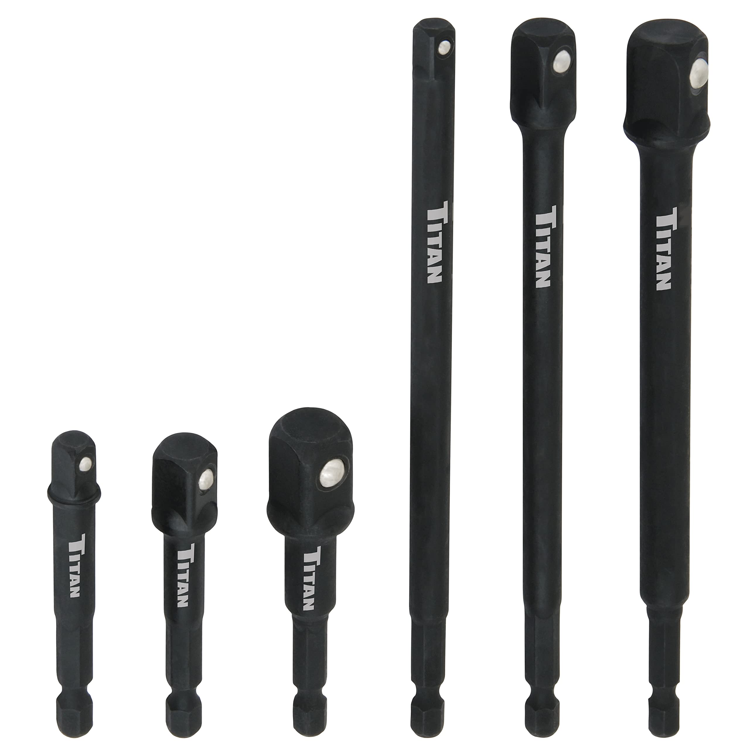 Titan 12087 Juego de extensión y adaptador de vaso de impacto de 6 piezas