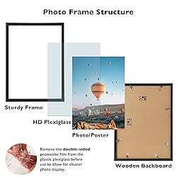JCJMY 13x18 Picture Frame Set of 6 Black for Wall