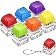 Taiyin 6 Pcs Keyboard Fidget Toy Fidget Clicker Keyboard Keychain Decompression Toys Button Stress Relief Gifts for Adult to Relief Stress Pass The Time(Rainbow Colors)