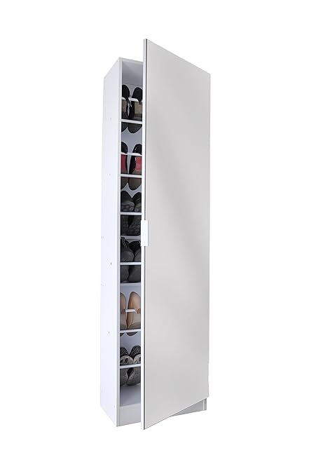 Shoe Storage Tall Shoe Hallway Cabinet Mirrored 6ft Black Glass