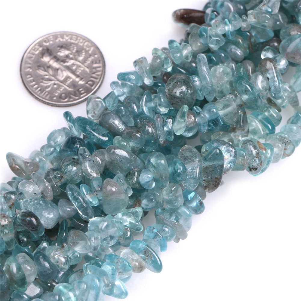 Sweet & Happy Girl's Store 7-8mm Gemstone Kyanite Gravel Beads Strands 34 Inch Jewellery Making Beads