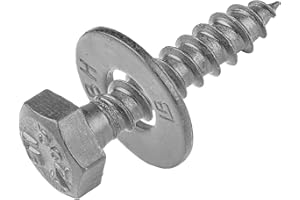1/4 x 1-1/2 (100 Pack) Hex Lag Screws with Washers, Hot Dip Galvanized by Makers Bolt