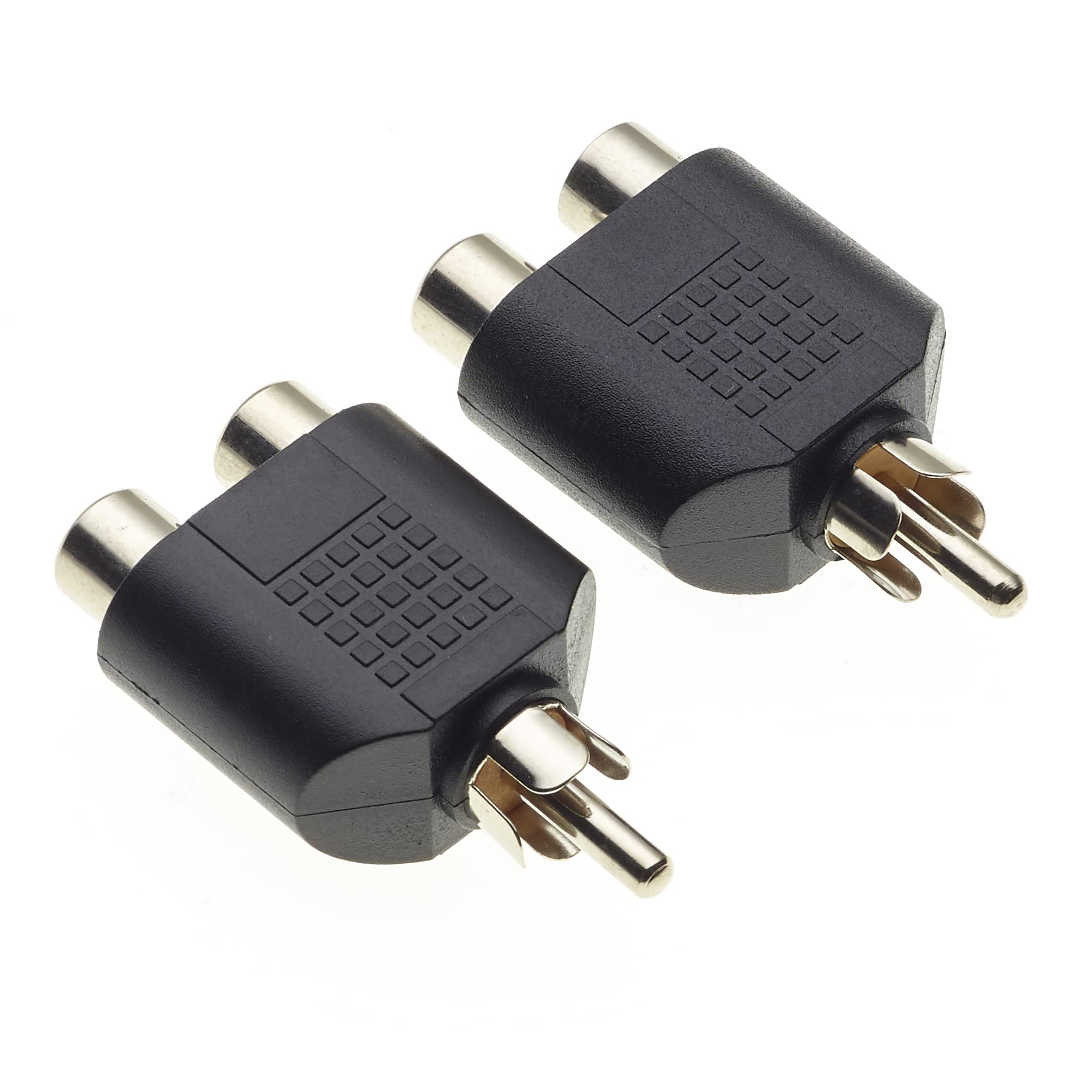 Keple RCA Plug Phono Splitter Joiner Adapter 2 x RCA Sockets, Pack of 2