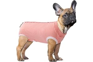 SAWMONG Dog Recovery Suit, Recovery Suit for Dogs After Surgery, Dog Spay Surgical Suit for Female Dogs, Dog Onesie Body Suit for Surgery Male Substitute Dog E-Collar Cone, Pink, Large