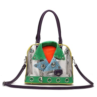 Cowgirl Trendy Cowgirl Trendy Motorcycle Biker Handbag Concealed Carry Purse Colorblock Jacket Shoulder Bag