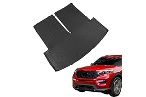 Rongtaod Cargo Mat Compatible with 2020-2024 Ford Explorer 6&7 Passenger Cargo Liner Trunk Mat Back Seat Cover Protector 2023 Explorer Accessories (Trunk Mat with Backrest Mat)