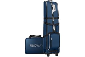 Findway Golf Travel Bag with Wheels, 1680D Heavy Duty Oxford Wear-Resistant, Soft Foldable Golf Club Travel Bags for Airlines