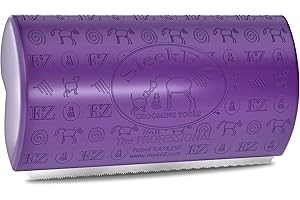 SleekEZ Original Deshedding Grooming Tool for Dogs, Cats & Horses - Undercoat Brush for Short & Long Hair - Painlessly Remove 95% of Loose Hair, Fur & Dirt - Easy to Clean - USA Made (Pro - Violet)