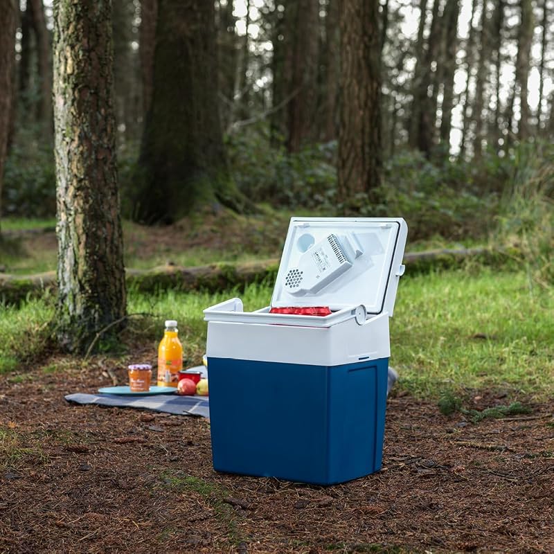 ME27 Glacière électrique portable, 26 litres, 12 V et 230 V pour voiture, camion, camping-car, bateau et prise de courant